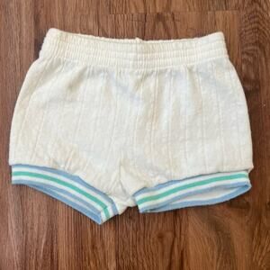 Dior Baby Dior Unisex High Waisted Knit White Blue Striped Bloomer Shorts Sz 2T